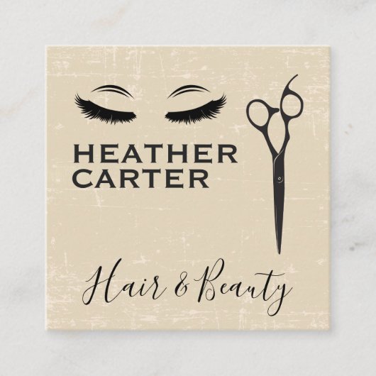 Carte De Rendez-vous Cosmétologue | Eyelash Salon Shears (Devant)