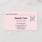 Carte De Rendez-vous Cosmetologue Syringe Botox Injection Rose Argent (Dos)