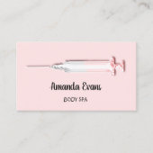 Carte De Rendez-vous Cosmetologue Syringe Botox Injection Rose Argent (Devant)