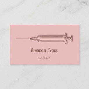 Carte De Rendez-vous Cosmetologue Syringe Botox Injections Rose Poudre