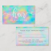 Carte De Rendez-vous couleurs pastel blanc (Devant / Derrière)