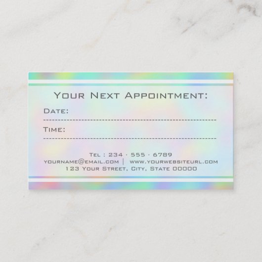 Carte De Rendez-vous couleurs pastel blanc (Dos)