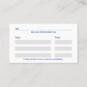 Carte De Rendez-vous Croix d'or bleu Médicale 3D Caduceus (Dos)