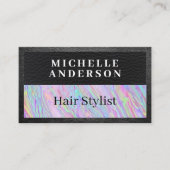 Carte De Rendez-vous Cuir | Iridescente Rainbow Liquid (Devant)