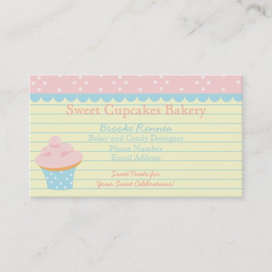 Carte De Rendez-vous Cute Cupcake avec des points ! (Devant)