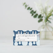 Carte De Rendez-vous Cute Frosty Blue Snowman Motif d'aquarelle (Debout devant)