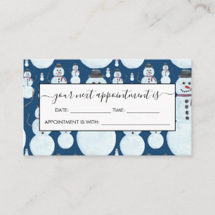 Carte De Rendez-vous Cute Frosty Blue Snowman Motif d'aquarelle