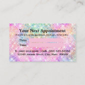 Carte De Rendez-vous Cute iridescente licorne rose parties scintillant (Dos)