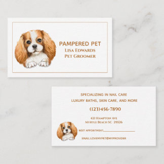 Carte de rendez-vous d'affaires blanche Grooming C