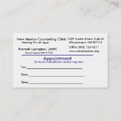 Carte de rendez-vous d'affaires de conseiller de (Dos)
