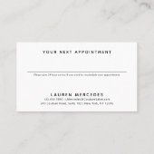 Carte de rendez-vous d'affaires du coiffeur du log (Dos)