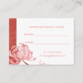 Carte de rendez-vous d'affaires rouge maman style  (Dos)