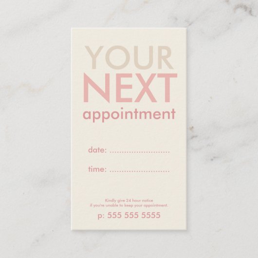 Carte de rendez-vous de base minimale en blanc cas (Devant)