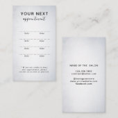 Carte de rendez-vous de beauté blanche simple et é (Devant / Derrière)