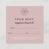 Carte de rendez-vous de beauté Blush Pink Business (Devant)