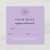 Carte de rendez-vous de beauté du logo d'affaires (Devant)