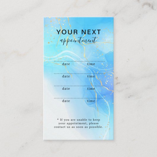 Carte de Rendez-vous de Beauté Or Élégant Simple (Devant)