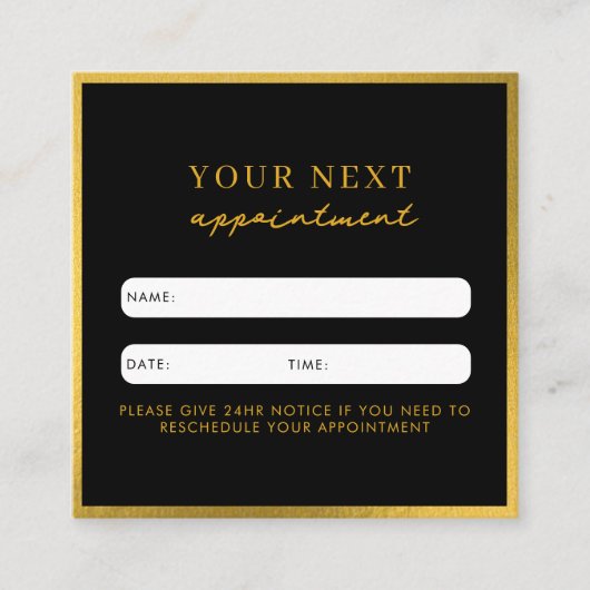 Carte de rendez-vous de beauté professionnelle Bla (Devant)