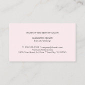 Carte de rendez-vous de beauté rose clair élégante (Dos)