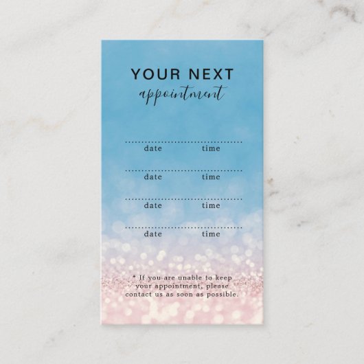 Carte de rendez-vous de beauté simple et élégante (Devant)