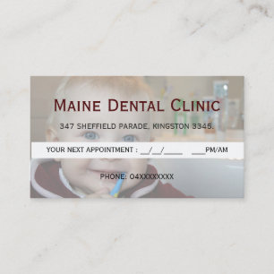 Carte de rendez-vous de brossage des dents à la cl