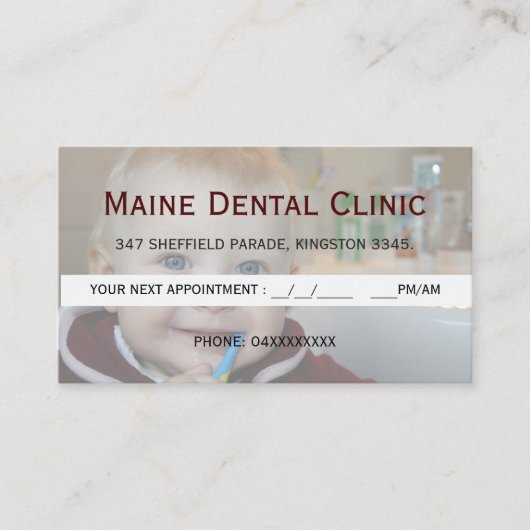 Carte de rendez-vous de brossage des dents à la cl (Devant)