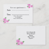Carte de rendez-vous de bureau Rose couleur rose (Devant / Derrière)
