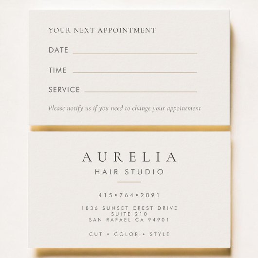 Carte de rendez-vous de coiffeur
