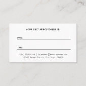 Carte de Rendez-vous de Coiffeur Monogramme Noir B (Dos)