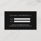 Carte de rendez-vous de coiffure blanche moderne n (Dos)