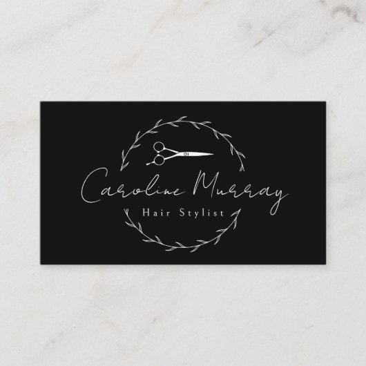 Carte de rendez-vous de coiffure blanche moderne n (Devant)