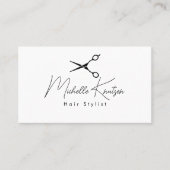 Carte de rendez-vous de coiffure moderne en noir b (Devant)