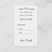 Carte de rendez-vous de danse de Pilates de danse (Dos)