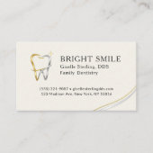 Carte de rendez-vous de dentiste métallisée or arg (Devant)