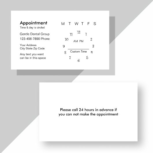 Carte de rendez-vous de dentiste modèle