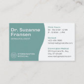 Carte de rendez-vous de Dr Suzanne Fransen dermato (Dos)