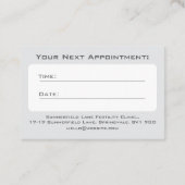 Carte de rendez-vous de la clinique de fertilité (Dos)