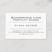 Carte de rendez-vous de la clinique de fertilité (Devant)