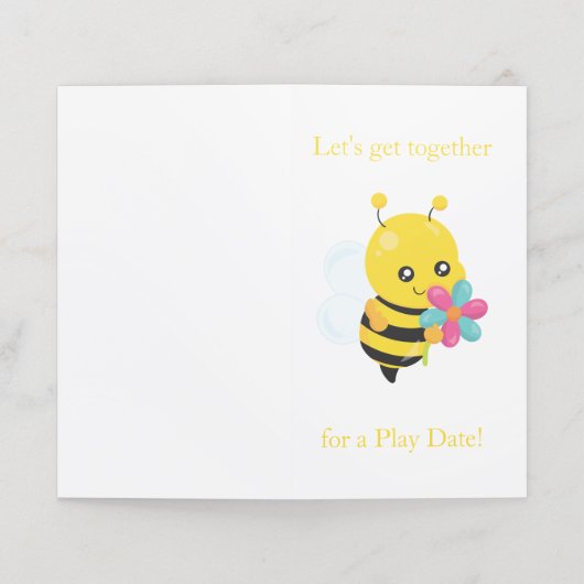 Carte de rendez-vous de la date de jeu de bumble j (Extérieur déplié)