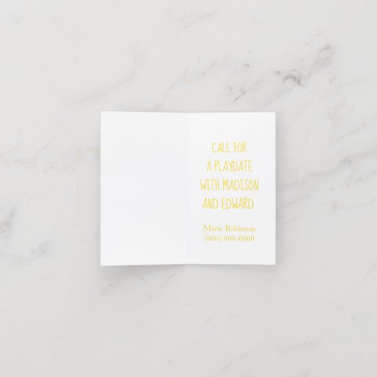 Carte de rendez-vous de la date de jeu de bumble j (Intérieur déplié)