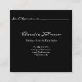 Carte de rendez-vous de l'artiste de maquillage du (Dos)