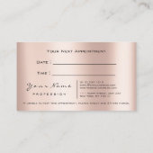 Carte de rendez-vous de l'artiste de maquillage La (Dos)