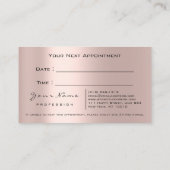 Carte de rendez-vous de l'artiste maquillage Rose  (Dos)