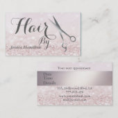 Carte de rendez-vous de luxe glam élégante fausse  (Devant / Derrière)