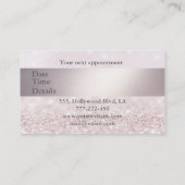Carte de rendez-vous de luxe glam élégante fausse  (Dos)
