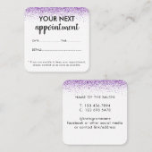 Carte de rendez-vous de luxe parties scintillant v (Devant / Derrière)