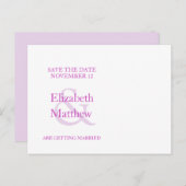 Carte de rendez-vous de mariage à fleurs peintes d (Devant / Derrière)