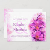 Carte de rendez-vous de mariage à l'orchidée peint (Devant / Derrière)