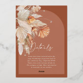 carte de rendez-vous de mariage en gazon de pampa  (Verso)