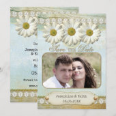 Carte de rendez-vous de mariage photo florale rust (Devant / Derrière)